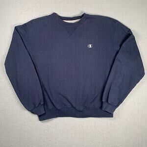 Vintage Champion Sweatshirt Mens Large Navy Blue Crewneck Pullover Athletic
